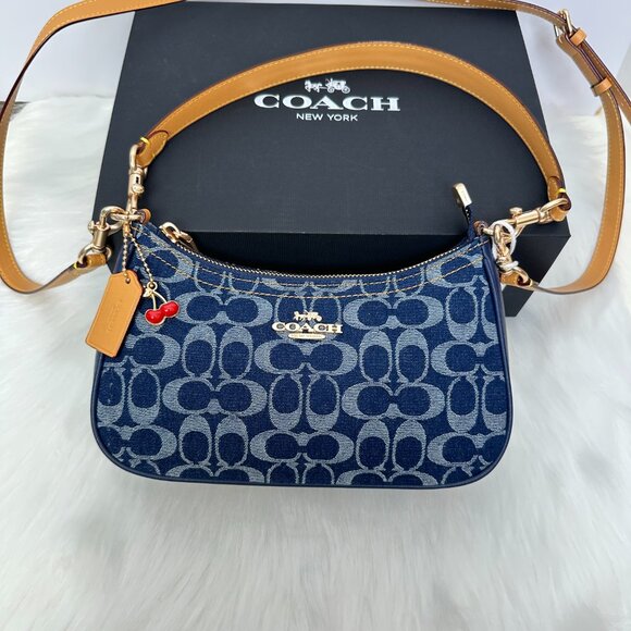 COACH Blue Cowboy Shoulder Bag Crossbody Bag - Picture 5 of 13
